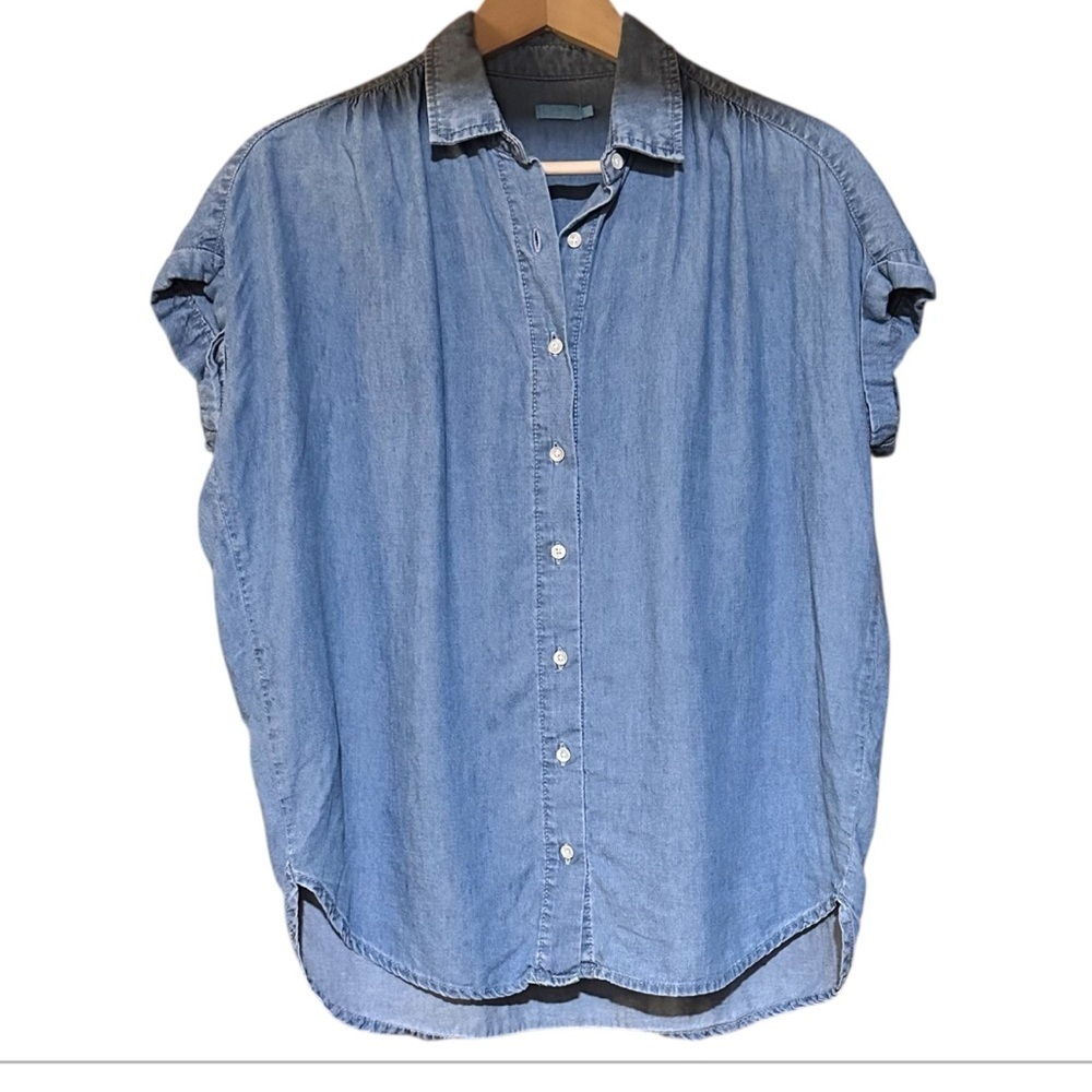 EUC J. McLaughlin Blue Button-Up Top